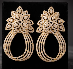 Modern Classic Design Natural <b>Diamond</b> Wedding <b>Dangle</b> <b>Earrings</b> IGI Certified Lightweight Long-Lasting from India - Product Image 3