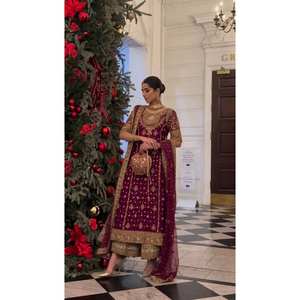 Top-Plazzo y Dupatta Set con bordado pesado Trabajo XL Tamaño Party Wear Look - Product Image 4