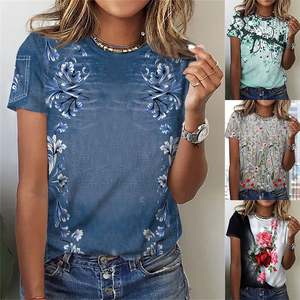 Nueva Camiseta Casual Estilo Coreano para Mujer, Corte Ajustado, Azul y Naranja, Verano, Decoración con Logotipo, Tejido de Punto Fino - Product Image 5