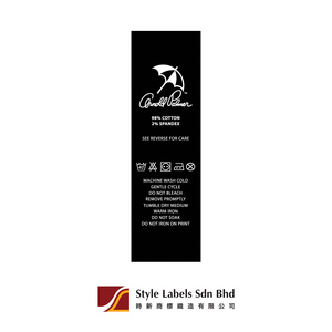 Étiquettes en satin polyester découpées au laser et imprimées en sérigraphie de qualité pour étiquettes d'entretien lavables – Marquage élégant, texture satinée brillante - Product Image 2