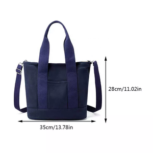 กระเป๋าผ้าใบแคนวาสแบบเรียบง่ายสำหรับผู้หญิงกระเป๋าชายหาดใหม่หรูหราเรียบง่ายสำหรับฤดูร้อนโลโก้ตามสั่ง - Product Image 3