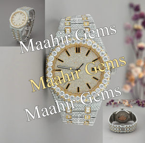 Men's Luxury Sport <b>Watch</b> Custom Logo 41mm Stainless Steel Moissanite <b>Case</b> Strap Glass 10 Bar Water Resistant 20mm Band Width - Product Image 4