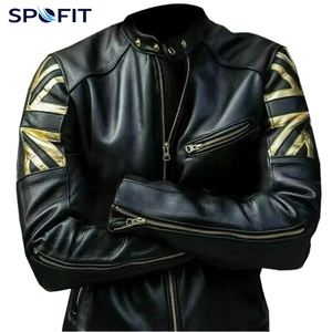 Chaqueta de Cuero para Hombre con Logotipo de Marca Moderna, Cuello Alto, Color Liso, Casual, Invierno, Impermeable, Transpirable, Nueva, Confiable - Product Image 3