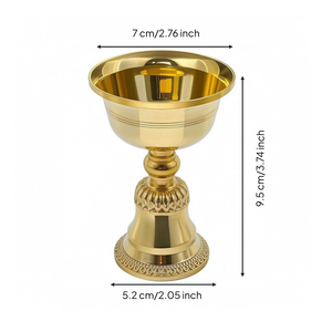 Copa de Vino de Latón Vintage Hecha a Mano, Cáliz de Metal Dorado Antiguo, Copa de Latón Grabada Tradicional India para el Hogar de Lujo - Product Image 3