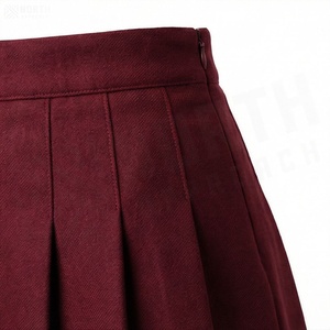Jupe plissée courte pour femme, couleur unie, taille normale, toutes saisons, style tissé - Product Image 5
