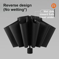 Parapluie Pongee manuel personnalisé avec logo, 130 cm, 12 baleines, pliage inversé en trois sections, pour voyages en famille, trajets quotidiens et cadeaux d'entreprise