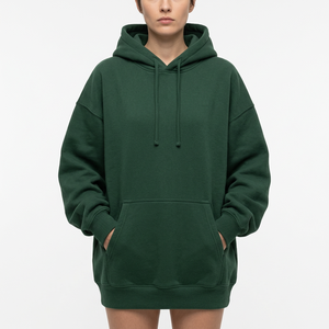 Sweat à capuche oversize en molleton brossé 320 GSM personnalisé, coupe décontractée, pour femme, collections de vêtements décontractés de marque - Product Image 4