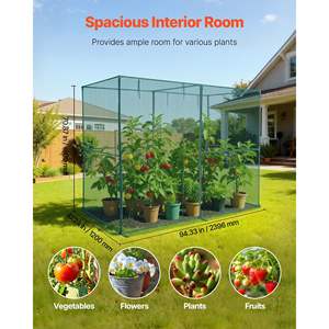 7.8 X 3.9 X 5.9 ft Wind-Resistant Tall Crop Cage Zippered Door for Outdoor <b>Garden</b> Patio Lawn Easy Install Raised Bed <b>Netting</b> - Product Image 2