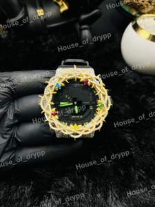 Reloj de Plata 925 con Incrustaciones de Diamantes Moissanite VVS, Diseño de Espinas y Bisel de Piedras Multicolores para Unisex - Product Image 2