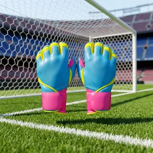 Football Goalkeeper Gloves Unisex PU Full <b>Finger</b> Non Slip Palm Breathable Adjustable Wrist <b>Strap</b> Hook And Loop Closure - Product Image 4