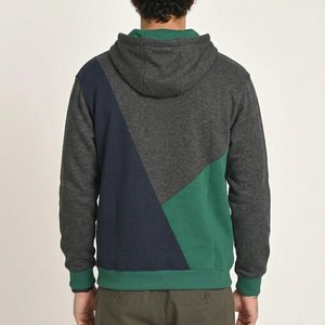 Sweat-shirt à capuche premium color block en polaire patchwork personnalisé, coupe oversize, style streetwear décontracté - Product Image 6
