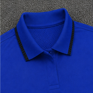 เสื้อเจอร์ซีย์สีน้ำเงิน ระบายอากาศได้ดี แขนสั้น สำหรับใส่เป็นเสื้อเชิ้ต สีพื้น สวมใส่สบาย ดีไซน์ปกเสื้อ - Product Image 4