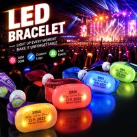 Bracelet LED lumineux à télécommande sans fil personnalisé avec logo OEM ODM Longstargift pour interaction public-artistes lors de concerts et événements sportifs