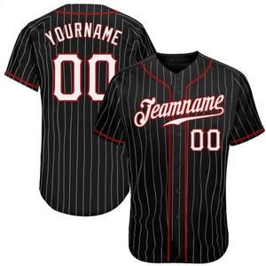 Camiseta de Béisbol Personalizable Negra y Roja para Hombre, Manga Corta, Cierre de Botones, Absorbe la Humedad, Poliéster, Impresión con Nombre del Equipo - Product Image 3