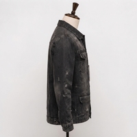 Veste en jean bleue pour homme, tissu en denim de coton de qualité supérieure, manches longues, fermeture à boutons, coupe confortable, vêtements décontractés pour l'extérieur, OEM