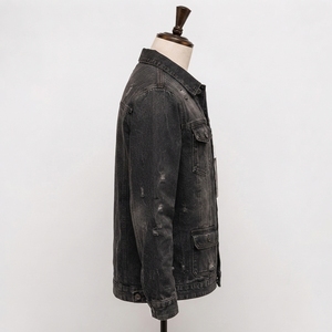 Veste en jean bleue pour homme, tissu en denim de coton de qualité supérieure, manches longues, fermeture à boutons, coupe confortable, vêtements décontractés pour l'extérieur, OEM - Product Image 3