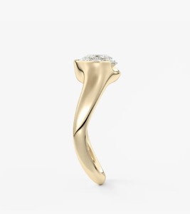 Bague Shama Gems en argent sterling 925 avec moissanite taille poire 10x7mm sertie clos, plaquée or, bijoux de fiançailles et de mariage - Product Image 2