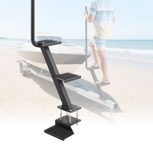 Scaletta a 3 gradini in acciaio al carbonio per rimorchio barca, resistente, con impugnatura antiscivolo e 3 opzioni di montaggio - Ricambi e accessori - Product Image 1