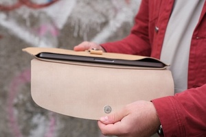Genuine <b>Leather</b> A4 <b>Document</b> <b>Folder</b> Slim Laptop Sleeve Case for MacBook 14 Inch Holder Filing Product - Product Image 2