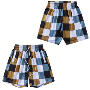 Men's Waterproof High Street Style Solid Sublimation Print Spandex/<b>Polyester</b> Mesh Drawstring Shorts with Pockets - Product Image 1