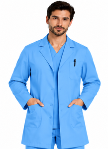 Blouse de laboratoire blanche en gros pour hommes, uniforme de médecin à manches longues, vêtement de travail médical respirant en polycoton, logo hôpital pharmacie - Product Image 3