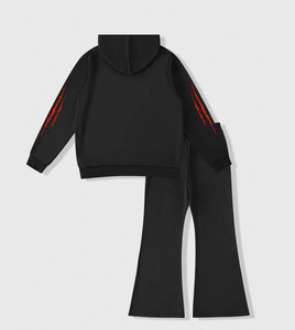 Sweat-shirt à capuche et pantalon de survêtement tendance pour homme, imprimé personnalisé avec lettres et dessins animés, coupe décontractée, hiver, haute qualité, 100% coton - Product Image 2