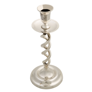 เชิงเทียนอลูมิเนียมหล่อสีเงินสำหรับตกแต่งบ้านเชิงเทียนแบบบิดสำหรับตกแต่งบ้านทำด้วยมือปรับแต่งได้ - Product Image 1