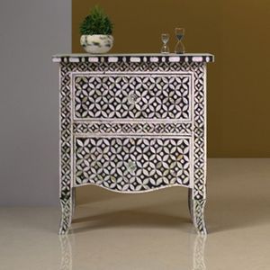 Cajonera Lateral Minimalista con Incrustaciones de Hueso, Mueble Moderno con Mosaico, Hecho a Mano, Muebles de Dormitorio, Solución de Almacenamiento Interior Elegante - Product Image 2