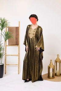 Luxury Kaftan Abaya Handmade Moroccan Arabian kaftan Dress Long Sleeve V Neck Polyester Regular Fit Casual Evening Party Flared - Product Image 3