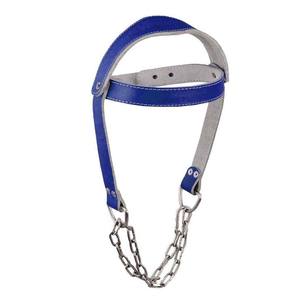 Train your neck muscles efficiently with this leather weight lifting head harness featuring a secure fastening system - Product Image 2
