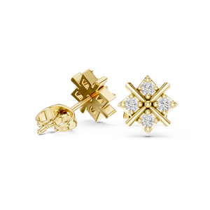 Dangy Doo Boucles d'oreilles en or 14 ct avec diamants de laboratoire Dainty Everyday Wear - Product Image 6