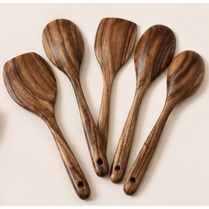 Juego de Cucharas de Cocina de Madera de Calidad Deluxe con Mango Largo, Utensilios de Cocina Antiadherentes, Espátula y Cucharón de Madera, Proveedor Mayorista - Product Image 3
