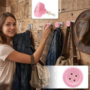 Tiradores Modernos Rosados de Latón y Madera con Diseño de Cuerno para Armarios, Gabinetes de Cocina, Salas de Estar, Baños, Escuelas y Apartamentos - Product Image 4