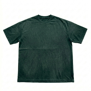 T-shirt en coton uni noir à manches courtes pour homme, coupe classique, col rond, jersey décontracté, couleur unie - Product Image 1