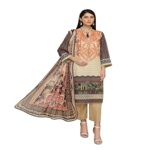 Vestido de verano de algodón suizo de alta calidad Salwar Kameez paquistaní elegante para mujer, traje de césped sin costuras de estilo islámico estampado para mujer - Product Image 1