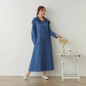 Organic Linen Dress Women Long Sleeve Dress Slim Fit Linen Clothing <b>Winter</b> Fall Dress Gift for Her - Product Image 2