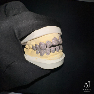 Grillz personnalisés en argent sterling 925 avec moissanite, ensemble complet, grillz dentaires entièrement sertis, bijoux hip-hop pour hommes et femmes - Product Image 5