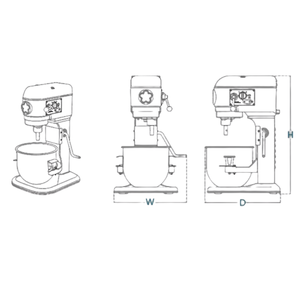 Mélangeur planétaire fabriqué à Taïwan, 10 litres, en acier inoxydable, 3 vitesses réglables, électrique, pour aliments et pâte à gâteau, blé, lait - Product Image 4