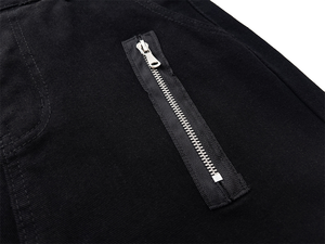 Vaqueros personalizados para hombre con diseño de cremallera y empalmes, pantalones largos de moda, holgados, de pierna ancha y micro acampanados, estilo urbano. - Product Image 6
