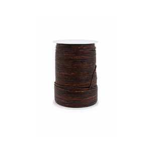 Cordón de Cuero Genuino Marrón Oscuro Antiguo de Primera Calidad de 2 mm, Cuerda Redonda para Fabricación de Joyas, Manualidades y Accesorios de Bricolaje, 100 Metros - Product Image 1