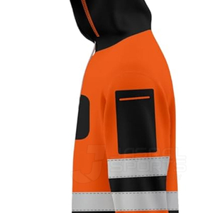 High Visibility Green <b>Work</b> Hoodies Safety Hoodie Warm Fleece <b>Jacket</b> With Zipper Road <b>Construction</b> Working Wear Safty Hoodies - Product Image 5