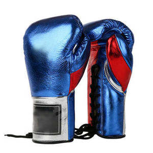 Vente directe d'usine, conception de couleur personnalisée, gants de boxe professionnels pour adultes, fermeture à lacets, cuir respirant, entraînement en plein air - Product Image 3