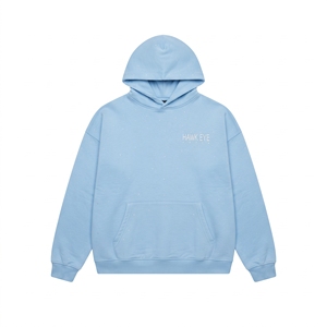 เสื้อฮู้ดผู้ชายแบบมีคริสตัลประดับ  ผ้าฝ้ายฟลีซสีฟ้าอ่อน สไตล์สตรีทแวร์ เหมาะสำหรับฤดูหนาว - Product Image 4
