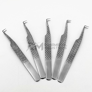 แหนบต่อขนตา RMI สแตนเลสสตีล สีเงิน ด้ามจับเพชร ขนาด 10 มม. ปลายแหลม 90 องศา - Product Image 6