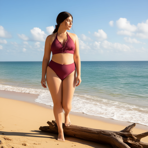 HDJ Plus Size One Piece Swimsuit <b>Tummy</b> <b>Control</b> Conservative Beachwear Sexy Monokini Bathing Suit BZ77049 - Product Image 3