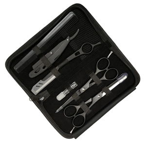 Professional Barber Scissors Kit Stainless Steel Hair Cutting & Thinning Shears with Barber <b>Razor</b> Precision Grooming Tools <b>Set</b> - Product Image 1