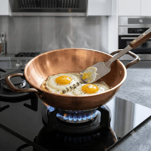 Hammered Brass Fry <b>Pan</b> with Handle | Premium Brass <b>Skillet</b> for Cooking | Traditional Indian Frying <b>Pan</b> | Heavy Duty Kitchen Cook - Product Image 3