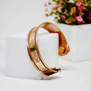 Handcrafted solid copper Handcrafted Pure Copper <b>Chakra</b> <b>Bracelet</b> – Healing Open Cuff Bangle - Product Image 6