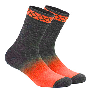 Men's Olive Green Purple Gradient Crew Socks With Geometric Pattern Breathable Cotton Fabric All Seasons Wear - Product Image 2