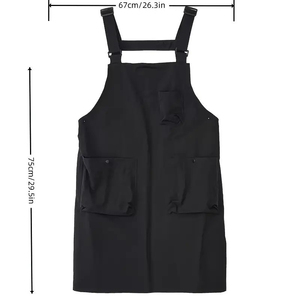 Womens Cotton Work <b>Apron</b> Bird Embroidery Brown Green With Pockets <b>Kitchen</b> Garden Workwear multipurpose <b>apron</b> <b>kitchen</b> workwear - Product Image 2